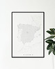 plakaty Plakat Hiszpania - mapa Hiszpanii