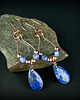 kolczyki wire wrapping Długie kolczyki z lapis lazuli