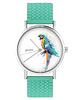 zegarki damskie Zegarek - Papuga - silikonowy, turkus