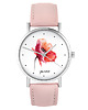 zegarki damskie Zegarek yenoo - Mak - skóra, pudrowy róż