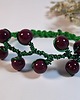 bransoletki wire wrapping Bransoletka gałązka z fuksjowymi agatami 2