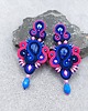 kolczyki soutache Marita różowo niebieskie letnie kolczyki sutasz z lapisem lazulim