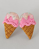 kolczyki z masy plastycznej Kolczyki Różowe Lody w Rożku