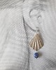 kolczyki z kamieniami Kolczyki ORIGAMI mosiądz posrebrzany, z lapis lazuli
