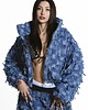 kurtki damskie Krótka kurtka bomber patchwork denim