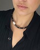 chokery Choker z czarnego sardonyksu i perły