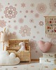 naklejki ścienne do pokoju dziecka Pastelowe różowe stokrotki boho naklejki na ścianę wzór 1
