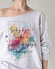bluza bez kaptura damska Żeby być wolną Szara bluza cięta