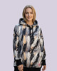 bluza z kapturem damska Bluza oversize Santosza z akwarelowymi piórkami, rozmiar S