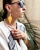 kolczyki z piórami Makramowe kolczyki piórka boho. Letnie, wakacyjne, festiwalowe żółte