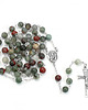 komunia - pozostałe MĘSKI różaniec, zielony, heliotrop / krwawnik 6mm, SREBRO 925, RĘKODZIEŁO