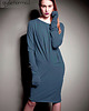 sukienki maxi damskie Pleaser- BLUE DENIM Dzianina sukienka