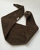 szale damskie Chocolate brown alpaca hand knitted scarf.