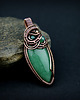 wisiory Wisiorek z zielonym agatem  wire wrapping