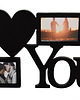 ramki na zdjęcia Multirama ramka na zdjęcia  z napisem I love You mdf 2 zdjęcia
