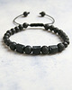 biżuteria męska Czarny turmalin, lawa - NA SZNURKU - długość regulowana