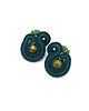 kolczyki soutache Kolczyki sutasz zielone sztyfty Largo z unakitem małe lekkie