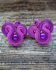 kolczyki soutache Małe, cyklamenowe, eleganckie kolczyki sutasz