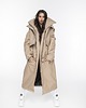 płaszcze damskie Parka Longline Collar Vest Oversize mocca