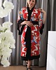 sukienki midi damskie Kimono Red Zen