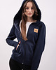 bluza z kapturem damska Bluza granatowa rozpinana bawełna organiczna GOTS