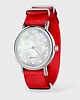zegarki unisex Zegarek - Szary - czerwony, nylonowy