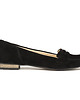 baleriny damskie SKÓRZANE BALERINKI ZAPATO 025 CZARNY WELUR