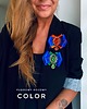 broszki Brosza z kolekcji COLOR  z zielonym  kryształem New