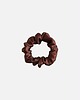 gumki do włosów Jedwabna scrunchie gumka frotka mini brązowa czekoladowa