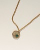 naszyjniki - inne Mosiężny naszyjnik z zielonym agatem