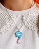 naszyjniki - inne Wyrazisty naszyjnik z motywem kwiatowym - kolorowa biżuteria handmade boho