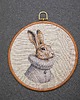 Ozdoby na ścianę Sir Rabbit,  haft w oprawie 20 cm