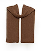 szale damskie PUCHACZ Brązowy - duży mięsisty szalik z wełny merino i bawełny