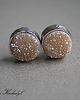 kolczyki wire wrapping Złote piaski -sztyfty