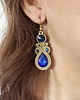 kolczyki soutache Kolczyki sutasz w kolorze złoto-granatowym z kryształkami