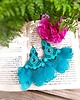 kolczyki soutache Peony Turquiose kolczyki sutasz z kwiatami turkusowe