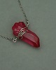 wisiory Naszyjnik talizman surowy czerwony kryształ górski wire wrapping