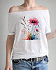 t-shirt damskie Maki kłosy Biały Oversize