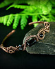 bransoletki wire wrapping Miedziana bransoleta cuff z turmalinem i onyksem