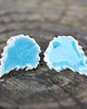 kolczyki ceramiczne Ceramiczne liście pokrzywy - turkusowe kolczyki handmade