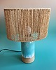 lampy stołowe Lampa boho z ceramiczną podstawą i abażurem ze sznurka