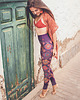 legginsy Boho Flowery Stripe Leggings