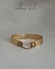 chokery Złoty  CHOKER skóra naturalna  złota awangardowy naszyjnik bohochic elegancki