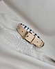 smycze i obroże dla psów i kotów Obroża Łączona Navy Blue / Nude Leather 2 cm