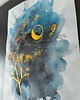 grafiki i ilustracje Złoto akwarele 30x42 abstrakcja szlagmetal folia Golden noc kosmos