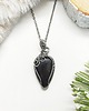 wisiory Naszyjnik Obsydian Złocisty stal chirurgiczna wisiorek handmade wirewrapping