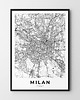plakaty Plakat Mediolan mapy