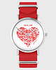 zegarki damskie Zegarek - Serce pixelove - czerwony, nato