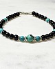 bransoletki z kamieni naturalnych Srebrna bransoletka turmalinowa z turkusami