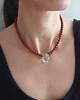 chokery Naszyjnik choker ROOTS jaspis czerwony, prasiolit, jaspis dalmatyński